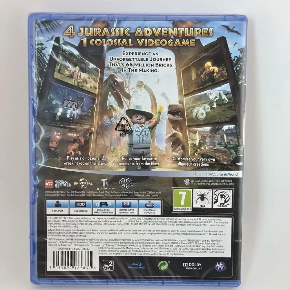 LEGO Jurassic World PlayStation 4 PS4 New Sealed